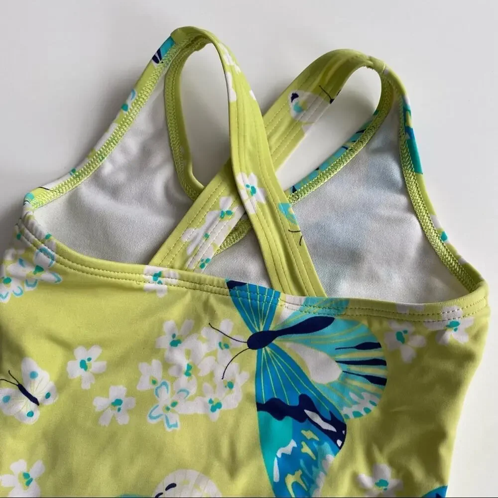 Lands End Swimsuit Sz 4 Girl's Butterfly One Piece Bathing Suit